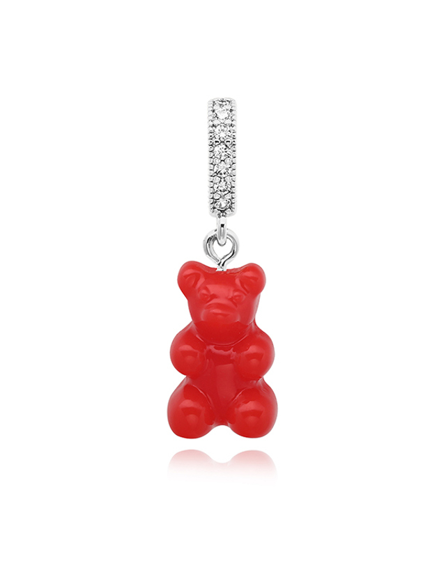 크리스탈 헤이즈 크리스탈헤이즈 NOSTALGIA BEAR-SANGRIA-PAVE CONNECTOR SILVER 노스텔지아 베어 페이브 팔찌참 당일발송 착용컷