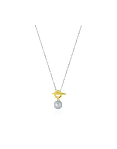 [카라 허영지착용] FLIPPED BALL MIXED TOGGLE NECKLACE - N1015