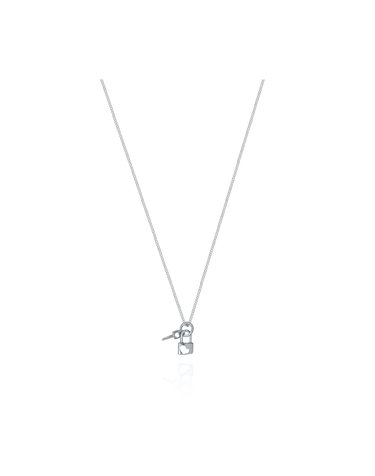 FLIPPED HEART LOCK AND KEY NECKLACE - N1016