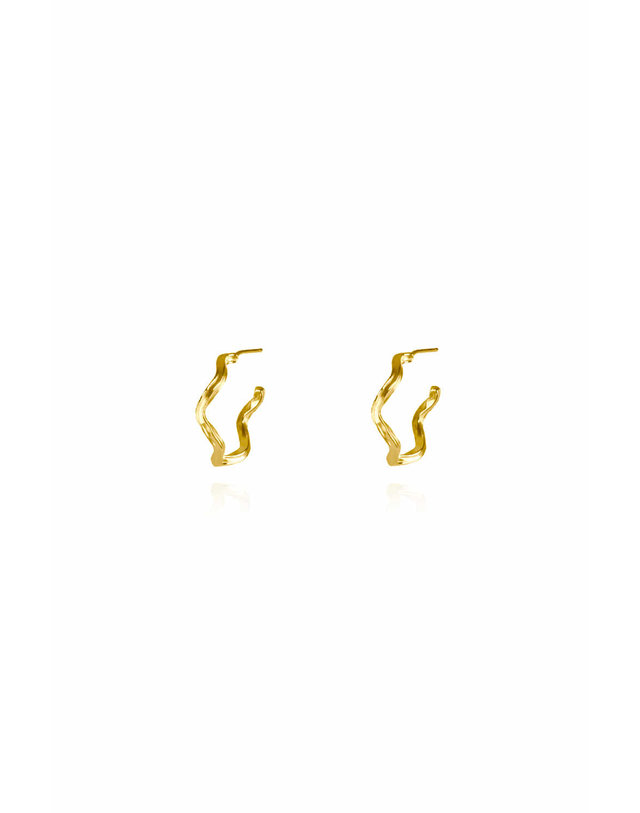 에니르 [온리원오브 리에착용] ARABELLA WAVE HOOP EARRINGS - E1020 착용컷