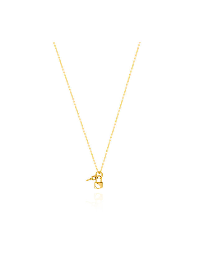 에니르 FLIPPED HEART LOCK AND KEY NECKLACE - N1016 착용컷