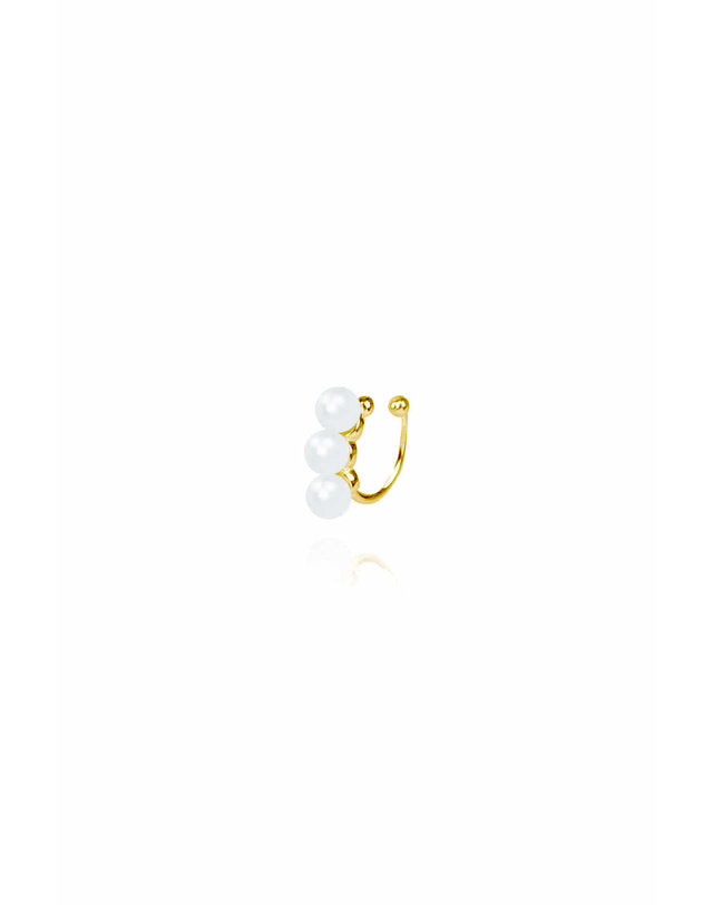 에니르 [엄지윤착용] FLIPPED PEARL TRIO CUFF EARRING - E1016 착용컷