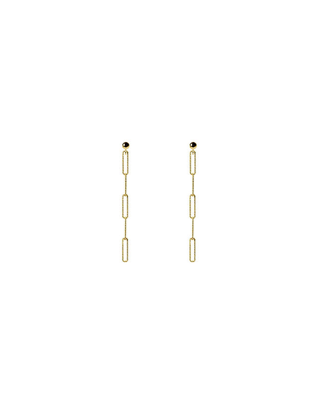 에니르 FLIPPED OBLONG CHAIN EARRINGS - E1015 착용컷