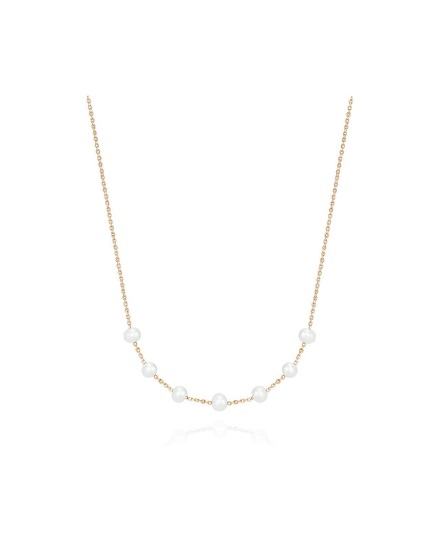 에니르 FLIPPED FRESH WATER PEARL NECKLACE - N1014 착용컷