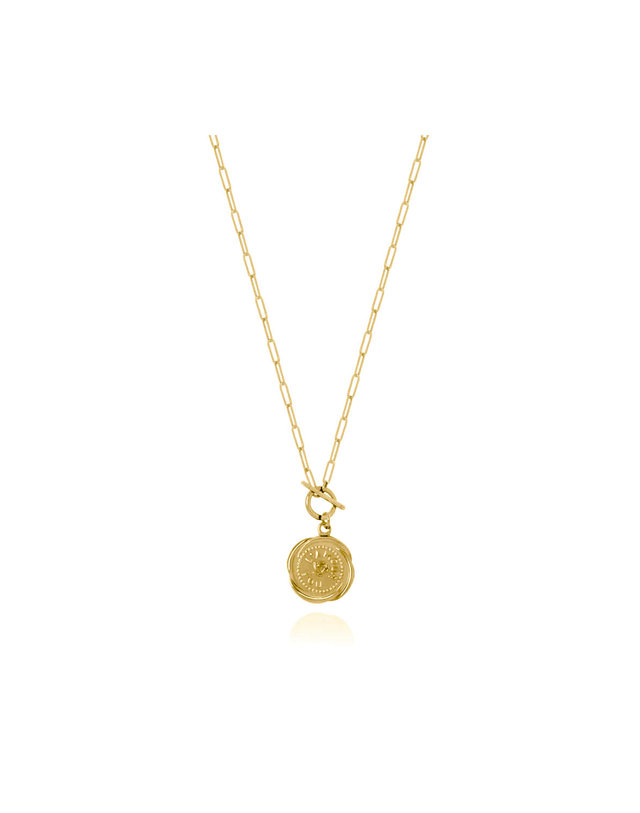 에니르 ABOUT TIME ROSE MEDAL NECKLACE - N1010 착용컷