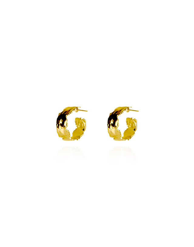 에니르 ABOUT TIME WIDE BAND HOOP EARRINGS - E1010 착용컷