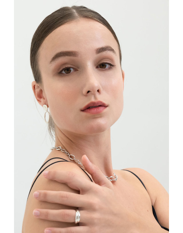 에니르 [카라 허영지착용] ABOUT TIME THREE LAYERED RING - R1016 착용컷