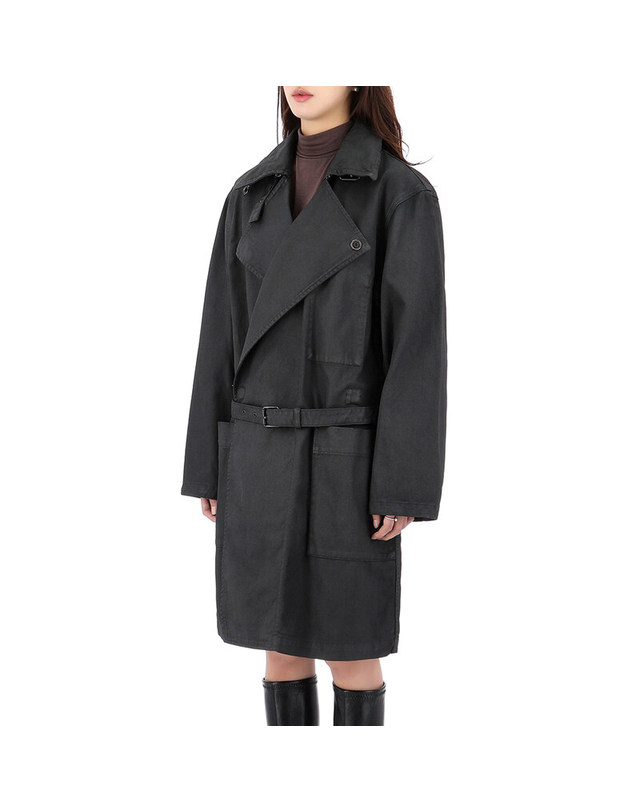 르메르 [명품] 25FW 르메르 스트레이트 벨티드 코트 CO1128 LD1059 BK996 진한 그레이 착용컷
