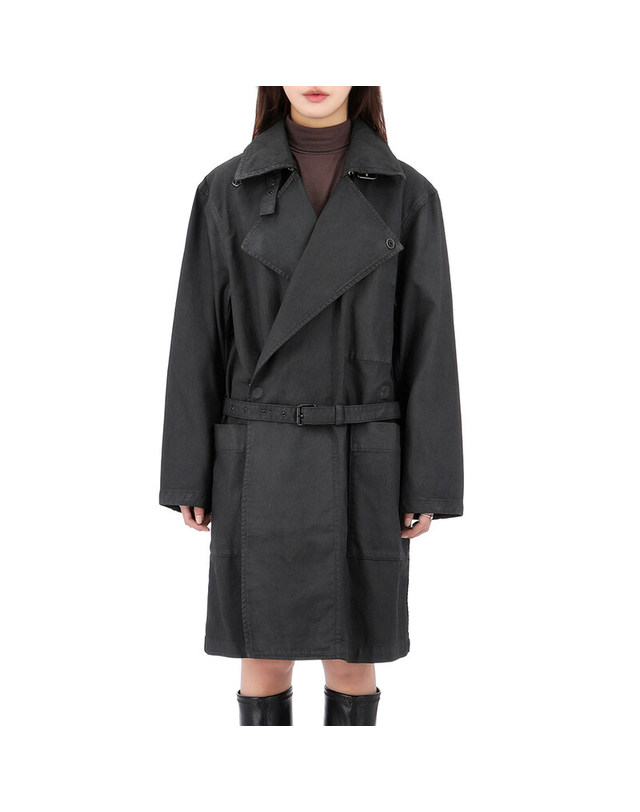 르메르 [명품] 25FW 르메르 스트레이트 벨티드 코트 CO1128 LD1059 BK996 진한 그레이 착용컷