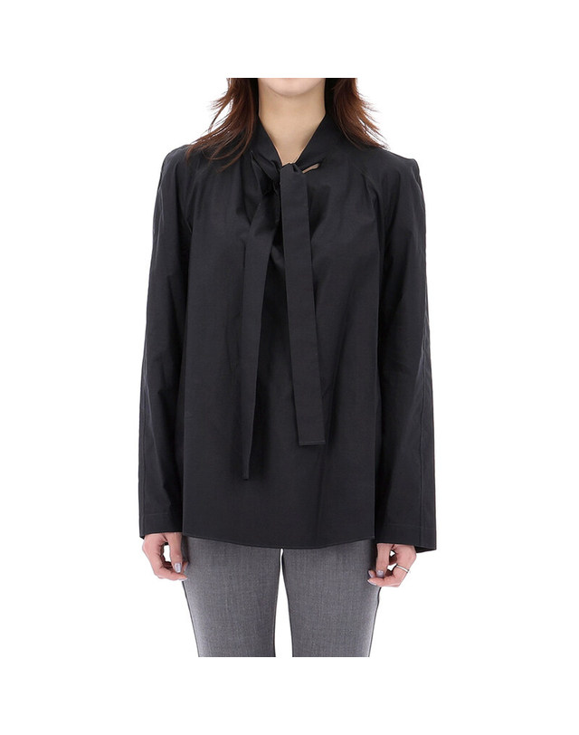 르메르 [명품] 26SS 르메르 ASCOT 타이 블라우스 SH1218 LF1500 BK998 진한 그레이 착용컷