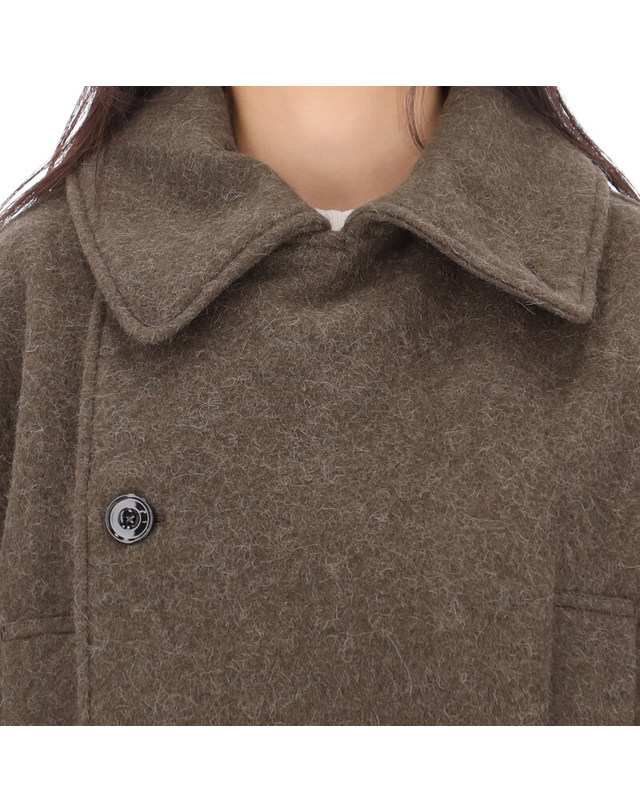 르메르 [명품] 26FW 르메르 벨티드 숏 랩 코트 CO1165 LF1700 GR704 진한 그레이 착용컷