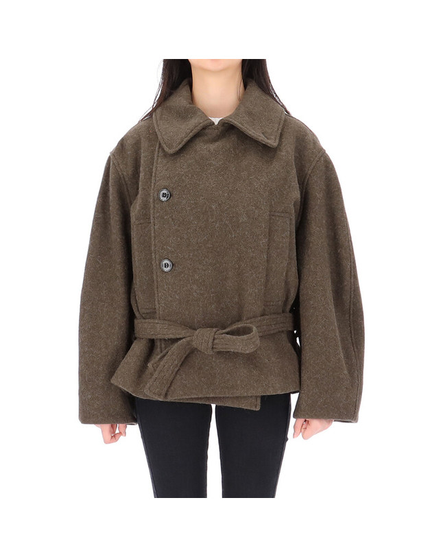 르메르 [명품] 26FW 르메르 벨티드 숏 랩 코트 CO1165 LF1700 GR704 진한 그레이 착용컷