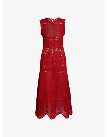 [해외직구] 26 FW 에르뎀 크로셰 니트 플레어 미디 드레스 VC26KD730226002 TP454542048