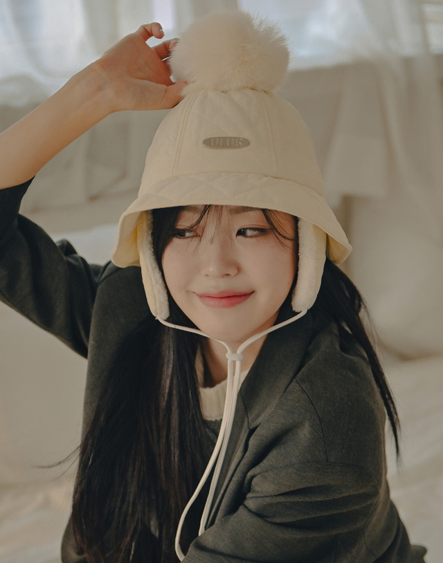 유룩 에션셜 퀼팅 이어머프 버킷햇 2color 착용컷