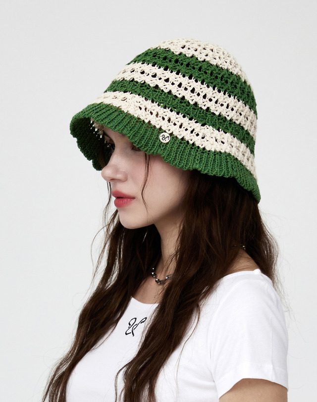 유룩 웨이브 투톤 버킷햇 4color 착용컷