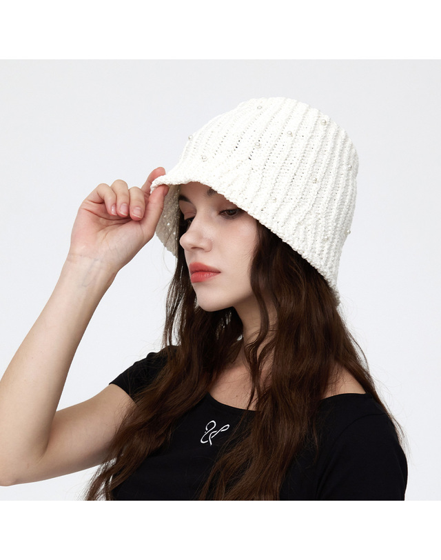 유룩 진주 썸머 드롭 버킷햇 2color 착용컷