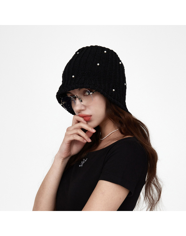 유룩 진주 썸머 드롭 버킷햇 2color 착용컷