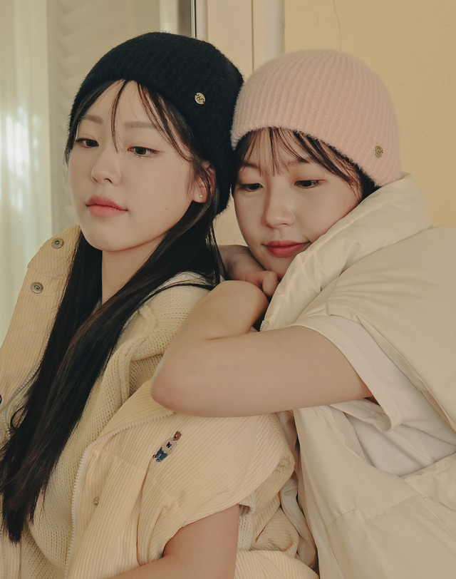 유룩 스노우 앙고라 비니 4color 착용컷