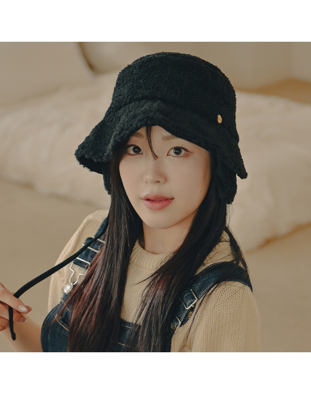 유룩 써클장식 양털 골덴 이어머프 보닛햇 3color 착용컷