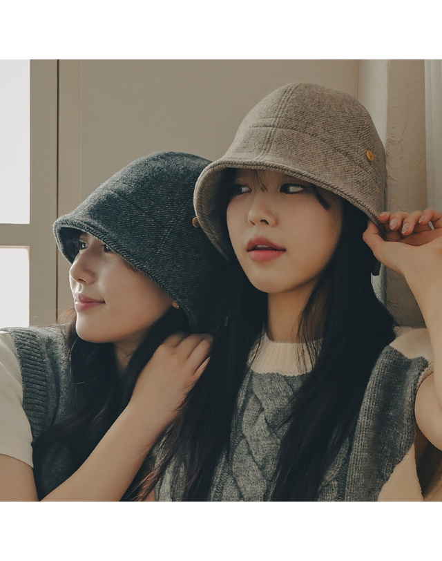 유룩 마일드 울 보닛햇 3color 착용컷