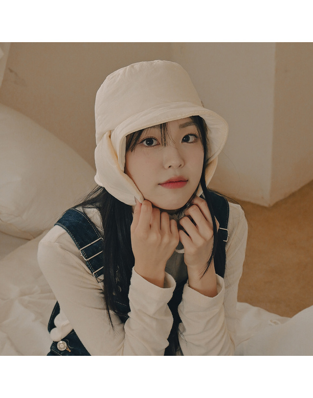 유룩 투웨이 패딩 이어머프 버킷햇 3color 착용컷