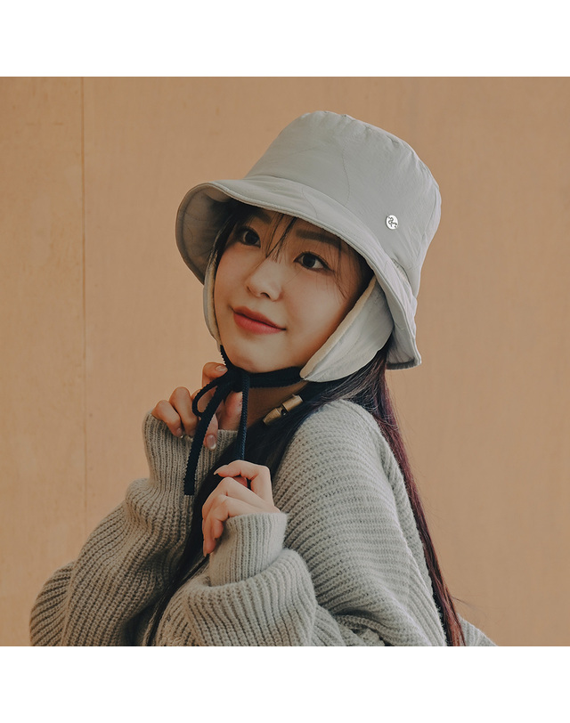 유룩 투웨이 패딩 이어머프 버킷햇 3color 착용컷