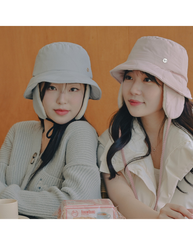 유룩 투웨이 패딩 이어머프 버킷햇 3color 착용컷
