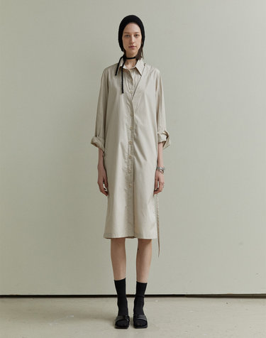 ITALY COTTON OUTER DRESS BEIGE