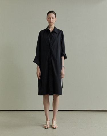 ITALY COTTON OUTER DRESS BLACK