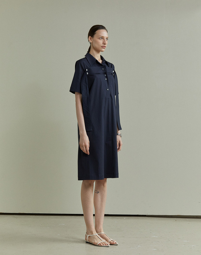 티케비 JAPAN SHIRTS STRAP DRESS 착용컷