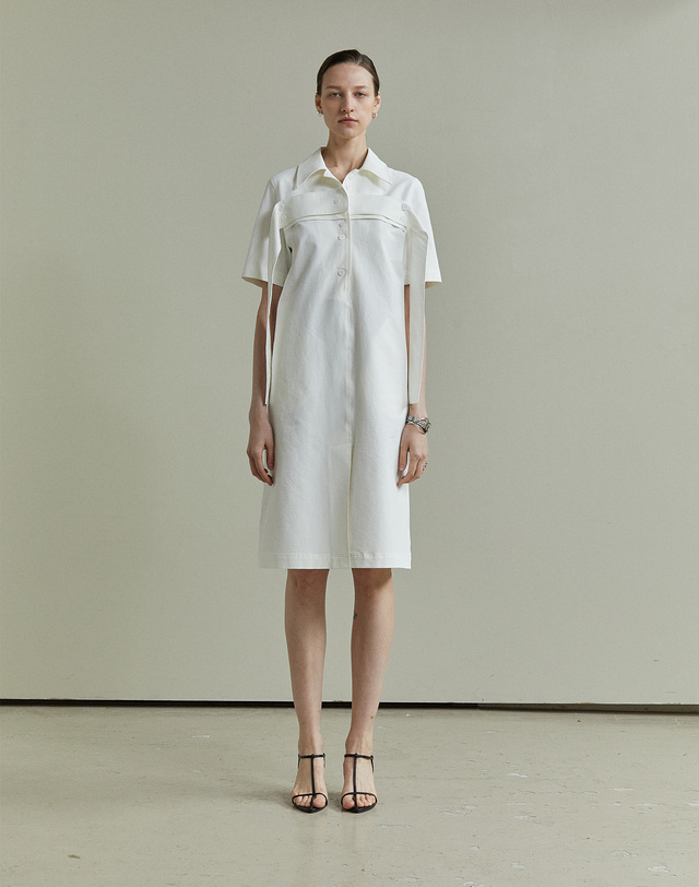 티케비 ITALY SHIRTS STRAP DRESS 착용컷
