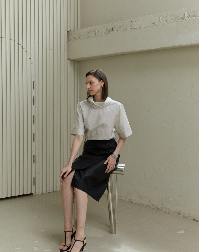 티케비 ITALY LINEN SKIRT 착용컷