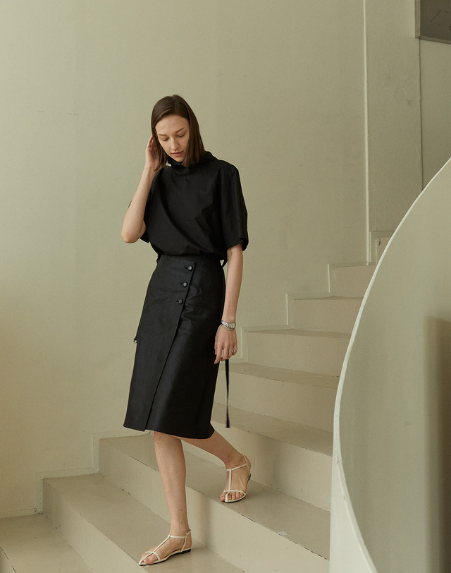 티케비 ITALY LINEN SKIRT 착용컷