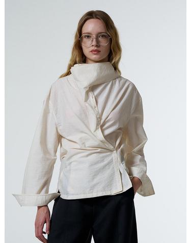 WRAP TIE BLOLUSE_IVORY