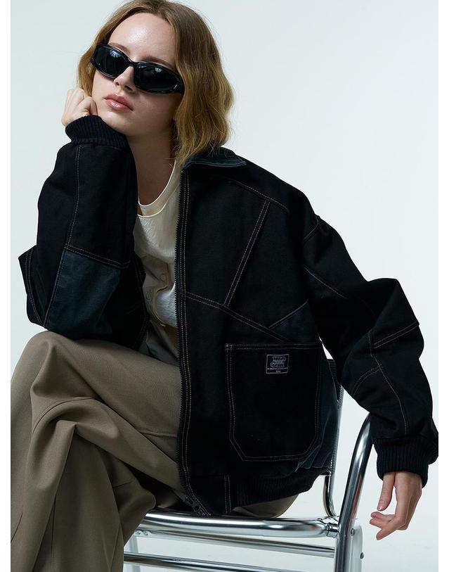 티케비 DECONSTRUCTED PIGMENT BOMBER 착용컷