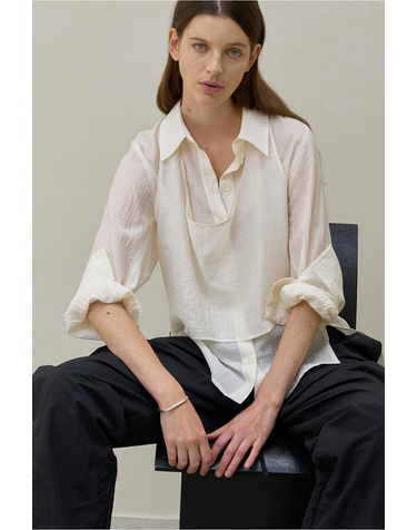 APRON LAYERED BLOUSE IVORY