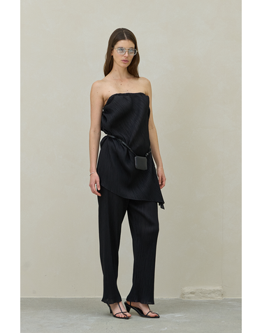 PLEATS LAYERED TOP PANTS