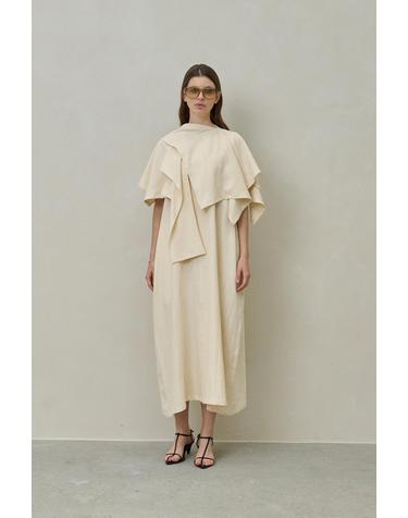REODER)TIE CAPE DRESS IVORY