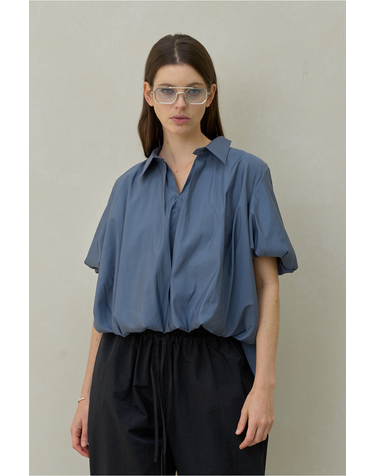 VOLUME GLOSS BLOUSE BLUE