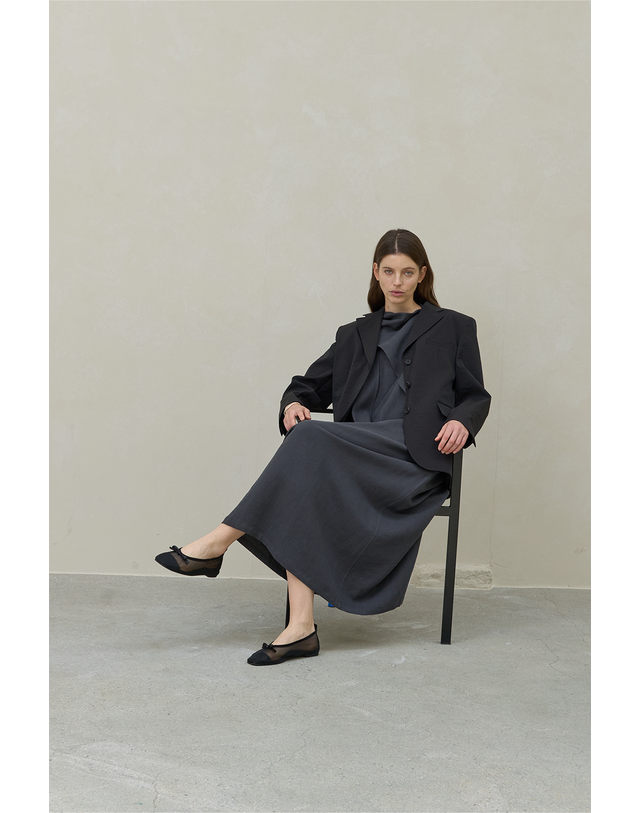 티케비 REODER)TIE CAPE DRESS IVORY 착용컷