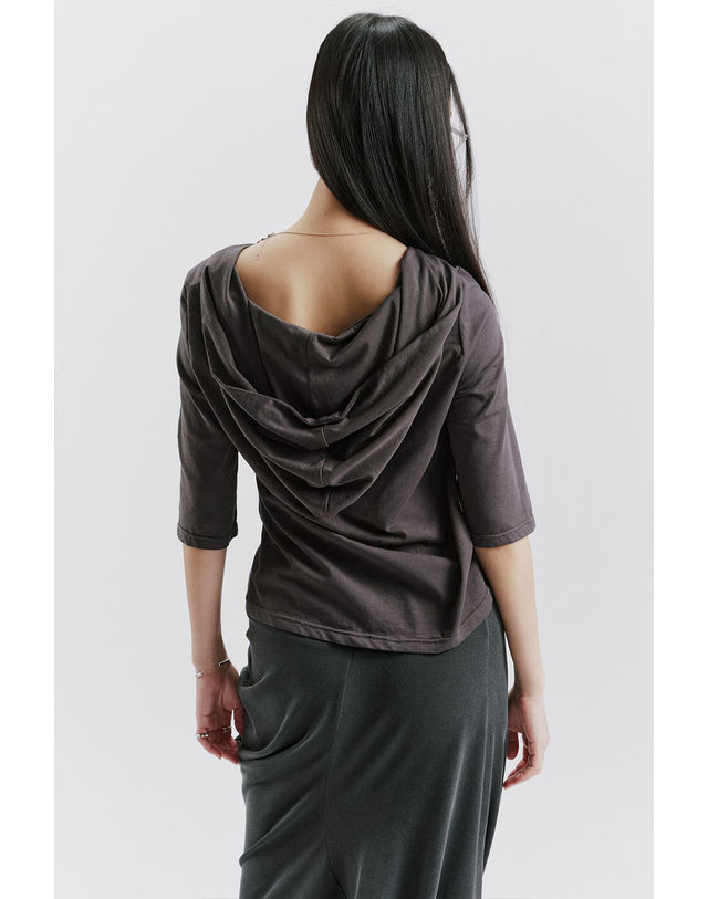 티케비 DRAPE HOODIE TOP 착용컷