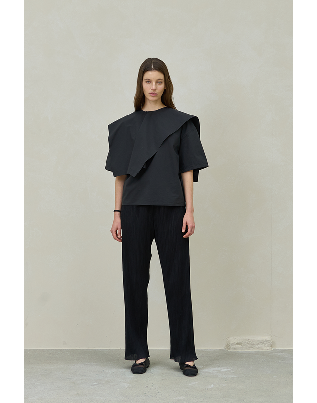티케비 5차리오더)NEW CAPE COTTON TOP BLACK 착용컷