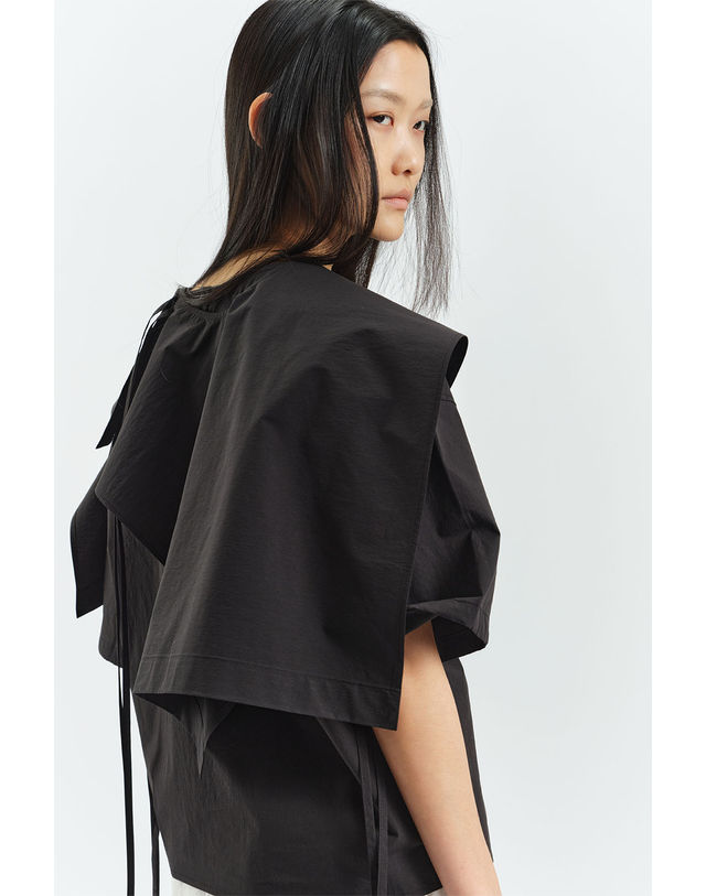 티케비 5차리오더)NEW CAPE COTTON TOP BLACK 착용컷