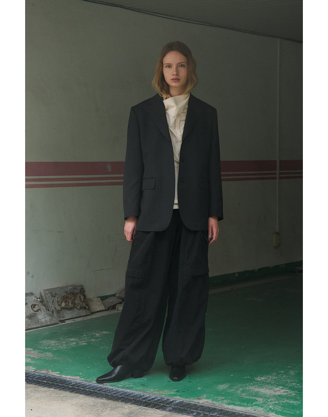 티케비 REODER)WRAP TIE BLOUSE_IVORY 착용컷