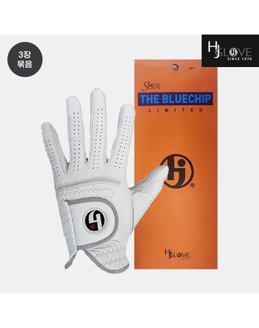 [3장패키지]Hj glove 더 블루칩 양피 골프장갑[남성용][왼손]