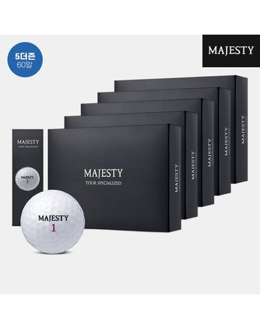 5더즌 60알 마제스티 투어 스페셜라이즈드 고반발 골프볼 3피스 12알 화이트 비거리용 골프공