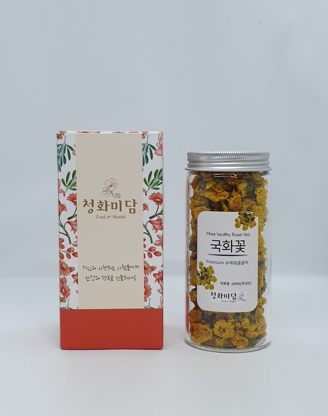 청화미담 청화미담 소국화꽃으로 만든 수제 국화 꽃차 착용컷