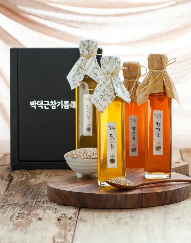 박덕근참기름 새농부팜 박덕근들기름250ml 착용컷