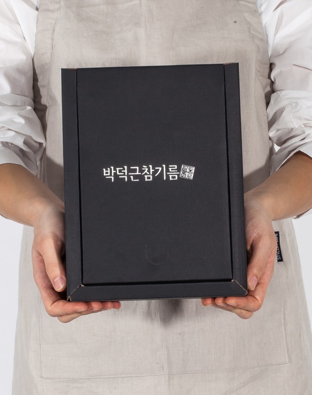 박덕근참기름 박덕근참기름들기름선물세트보자기포장 착용컷