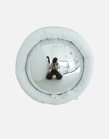 Fisheye White Cushion Mirror